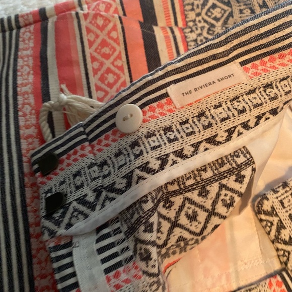 LOFT Geometric Print Shorts in Coral and Navy - Picture 14 of 15